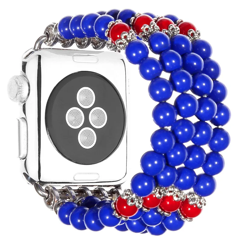 Ремешок 44 мм 40 мм ремешок для Apple watch iwatch серии 5 4 3 2 1 ручной работы из бисера эластичный браслет сменный ремешок на запястье 38 мм 42 мм - Цвет ремешка: E