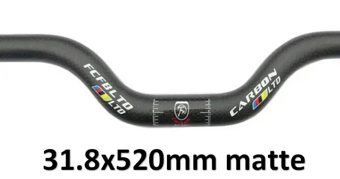 matte FCFB матовый углеродный руль rise 50 мм BMX горный MTB велосипед велосипедные ручки части 25,4/31,8*380- 740 мм - Цвет: matte