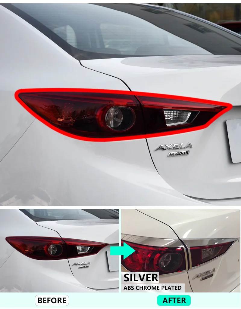 Для Mazda 3 Axela 2017 2018 BN Chrome Хвост крышка лампы Роскошные Высокое качество аксессуары
