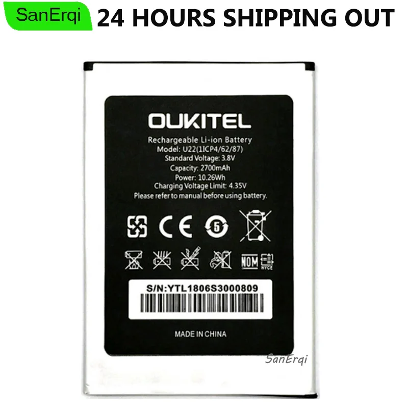 

for OUKITEL U22 battery 2700mAh New Battery for OUKITEL Smart Phone