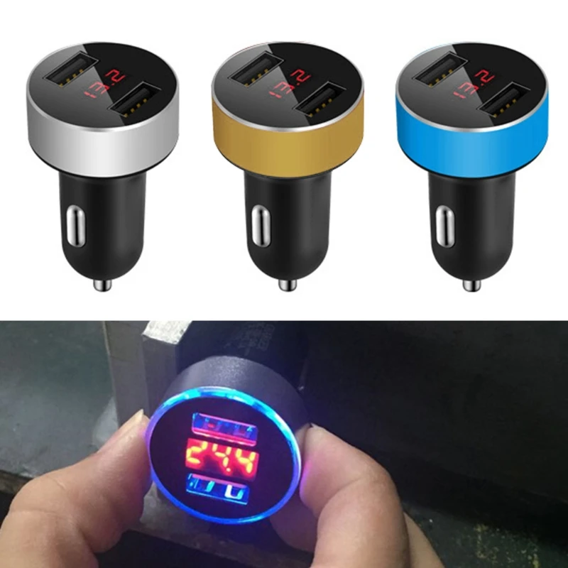 OOTDTY Универсальный зарядных порта USB для автомобиля Зарядное устройство с двумя