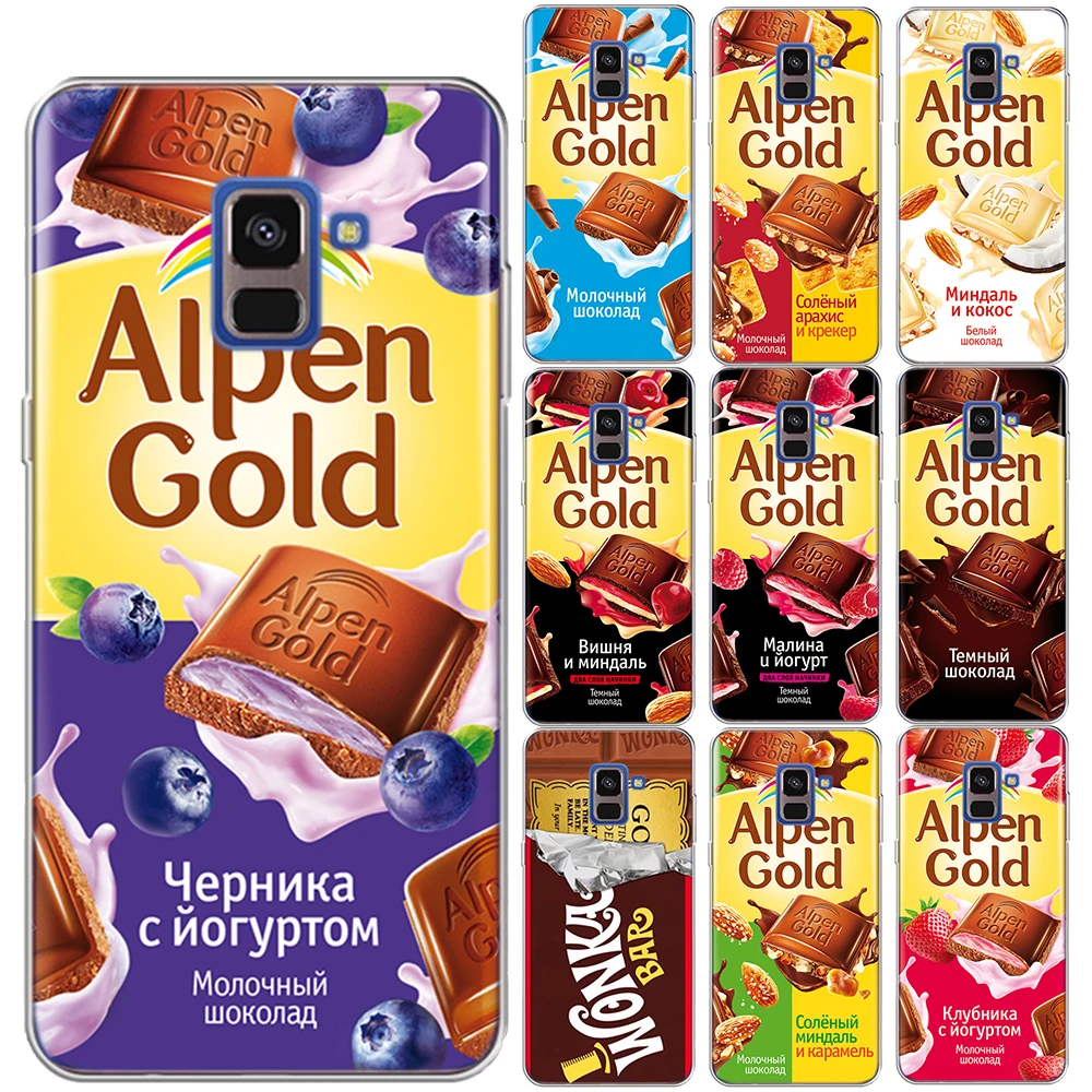 Мягкий чехол из ТПУ с забавным шоколадом для Samsung Galaxy A7 A6 A8 Plus A9 2018 A3 A5 2016 2017 A10 A20 A30