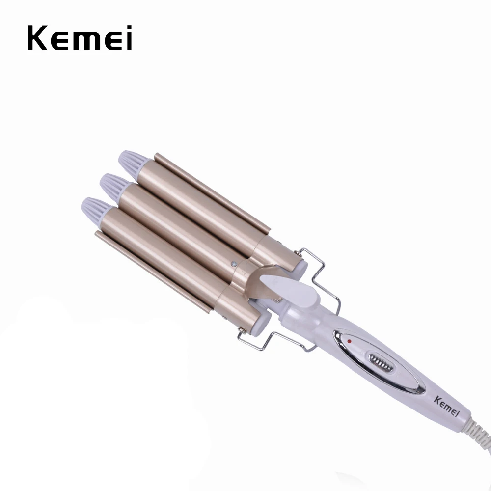 Щипцы для завивки волос KEMEI Pro 110 220 В керамические тройные щипцы инструменты