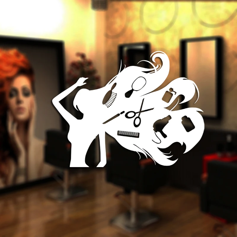 Наклейка для парикмахерской наклейка салона красоты сексуальной девушки
