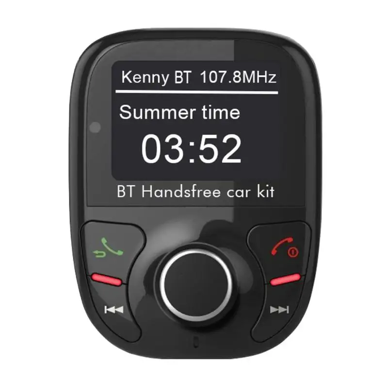 BT002 Bluetooth 4,2 громкой связи автомобильный аудио-MP3 плеер FM передатчик прикуривателя Dual USB Автомобильное зарядное устройство Зарядное устройство ЖК-дисплей Дисплей карта TF AUX