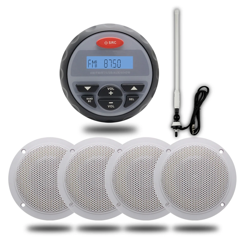 Водонепроницаемый морской стерео радиоприемник с Bluetooth mp3 плеер 4 5 дюйма FM AM Аудио