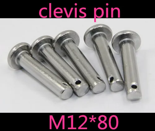 

4 шт./лот M12 * 80 12 мм M12 304 штифт из нержавеющей стали, плоский цилиндрический штифт с отверстием