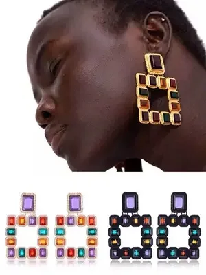 New European And American Coloured Acrylic Earrings Alloy Zaza Style Simple Fashion Lady | Dangle