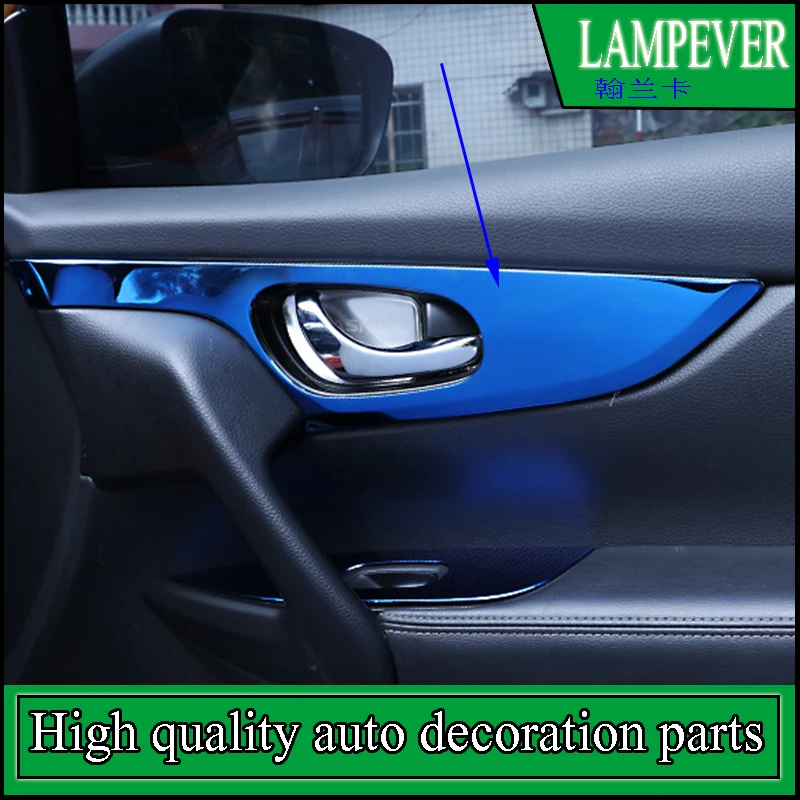 Car styling Interior Door Handle Bowl Cover Trim Decoration Frame Sticker For Nissan Qashqai 2015 2016 J11 Accessories | Автомобили и