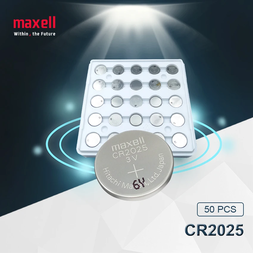 50 шт. maxell оригинальный cr2025 кнопочный элемент батареи cr 2025 3V литиевая монета