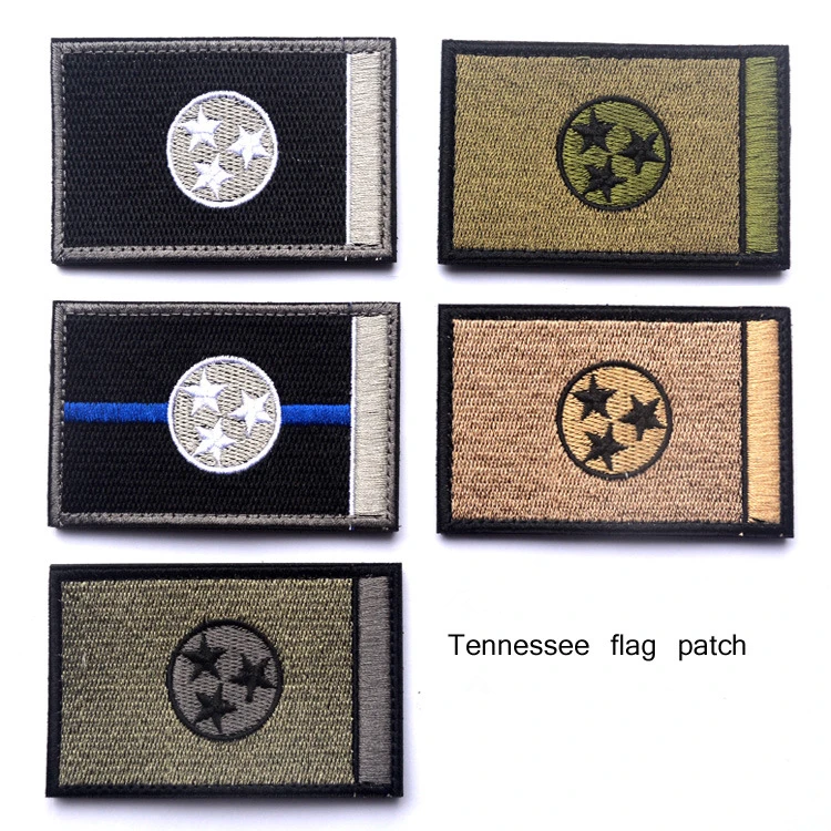 

Embroidered USA Tennessee Flag Patches Army Badge Patch 3D Tactical Military Fabric Cloth Armband National American Flag Badge