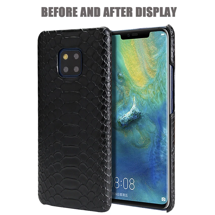 Роскошный имитация рисунок под змеиную кожу кожаный чехол для телефона huawei mate 20