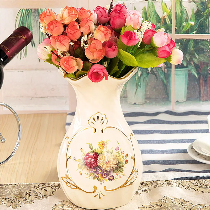 

Легкая Роскошная Маленькая ваза, керамический шкаф для телевизора, винный шкаф, украшение для гостиной, Цветочная сушеная ваза для цветов