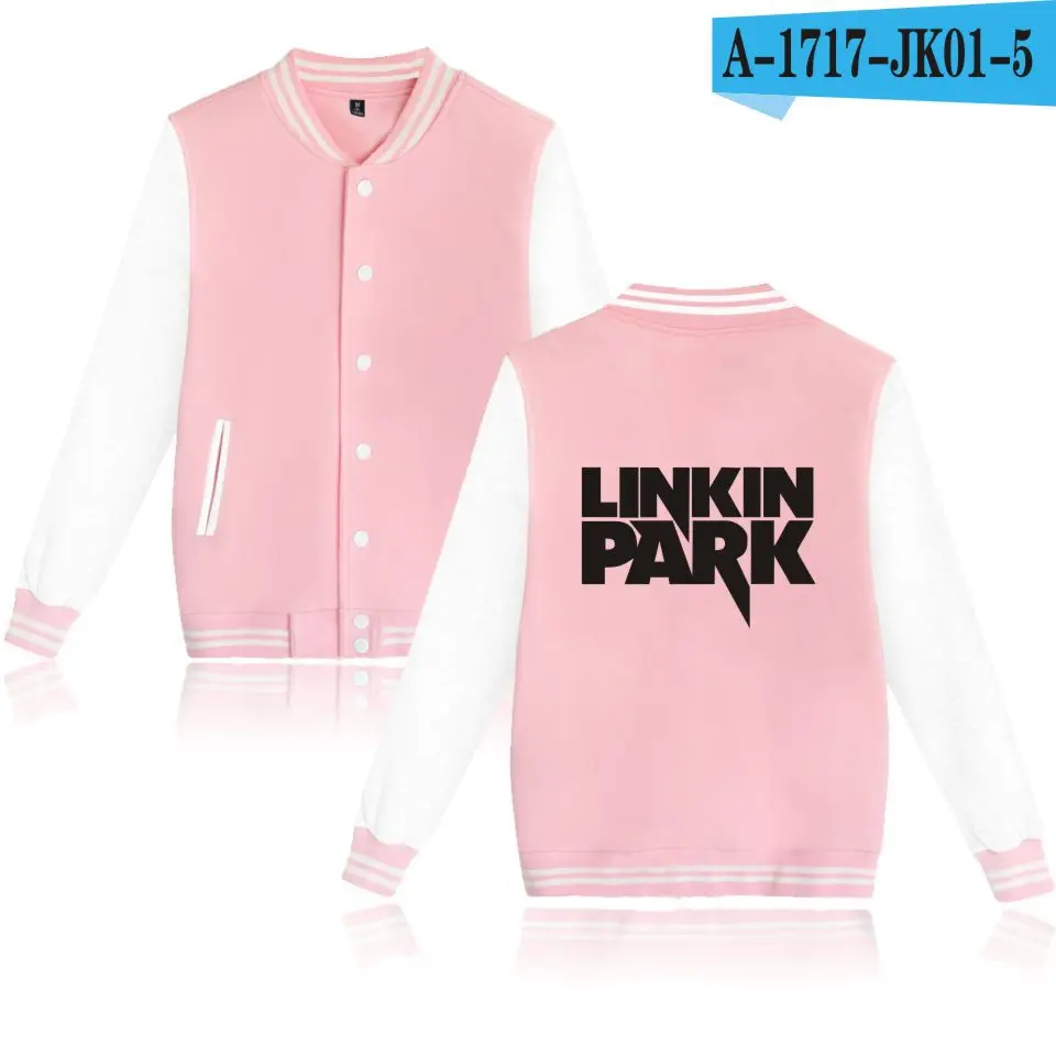 pink and white Осень новое поступление хип хоп бейсбольная куртка Униформа пальто Linkin худи Честер Толстовка Rip Harajuku мужские худи - Цвет: pink and white