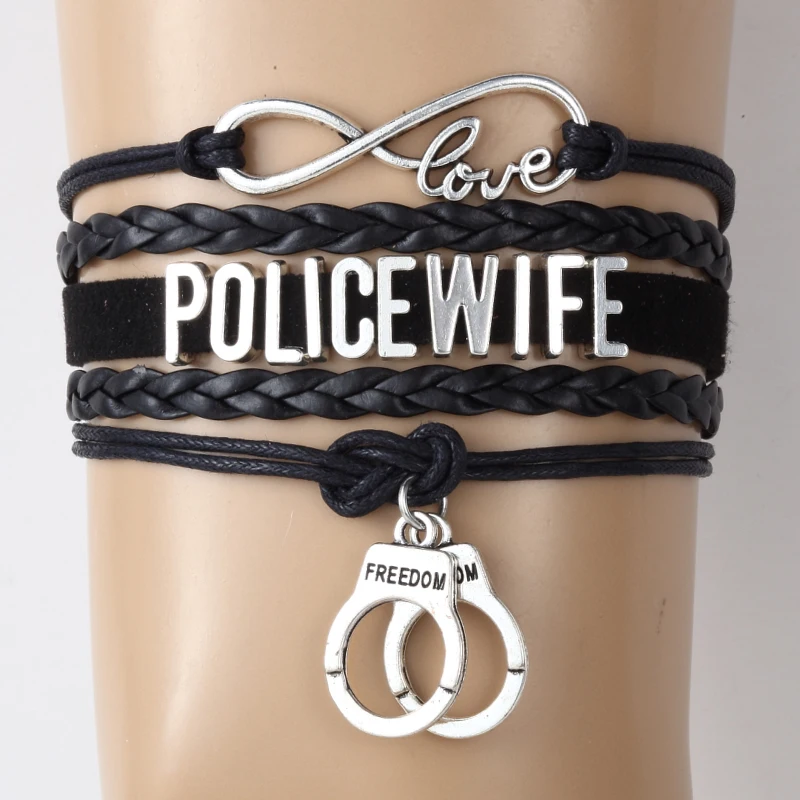 10 шт./лот браслет Бесконечность любовь полиция жена Шарм наручники плетеные