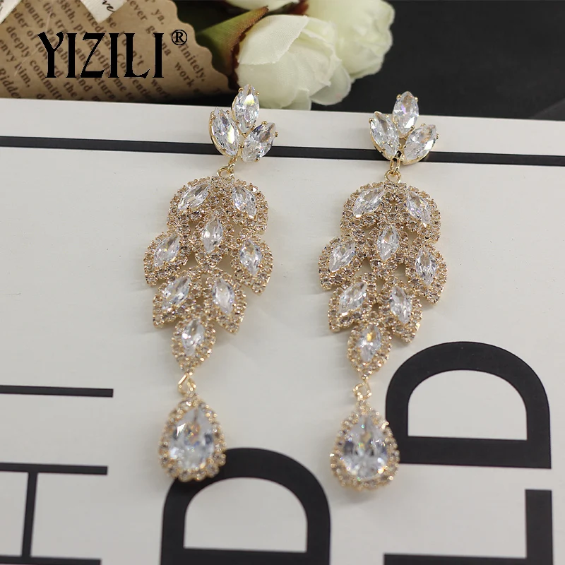 Роскошные Длинные серьги YIZILI для женщин подвески висячие с блестящими