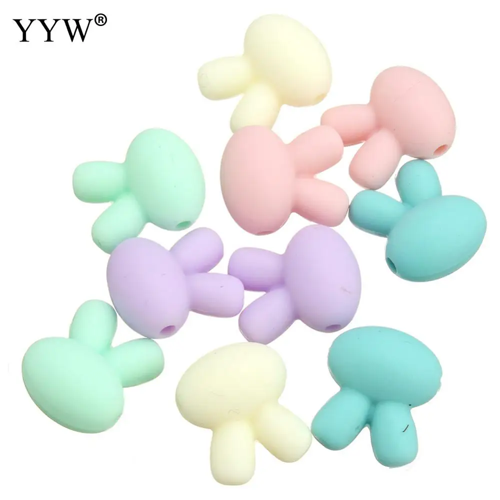 

Small Rabbit 100pc DIY Crafts Accessories Teething Jewelry Food Grade Materials DIY Jewelry Pastel Color Silicone Bead