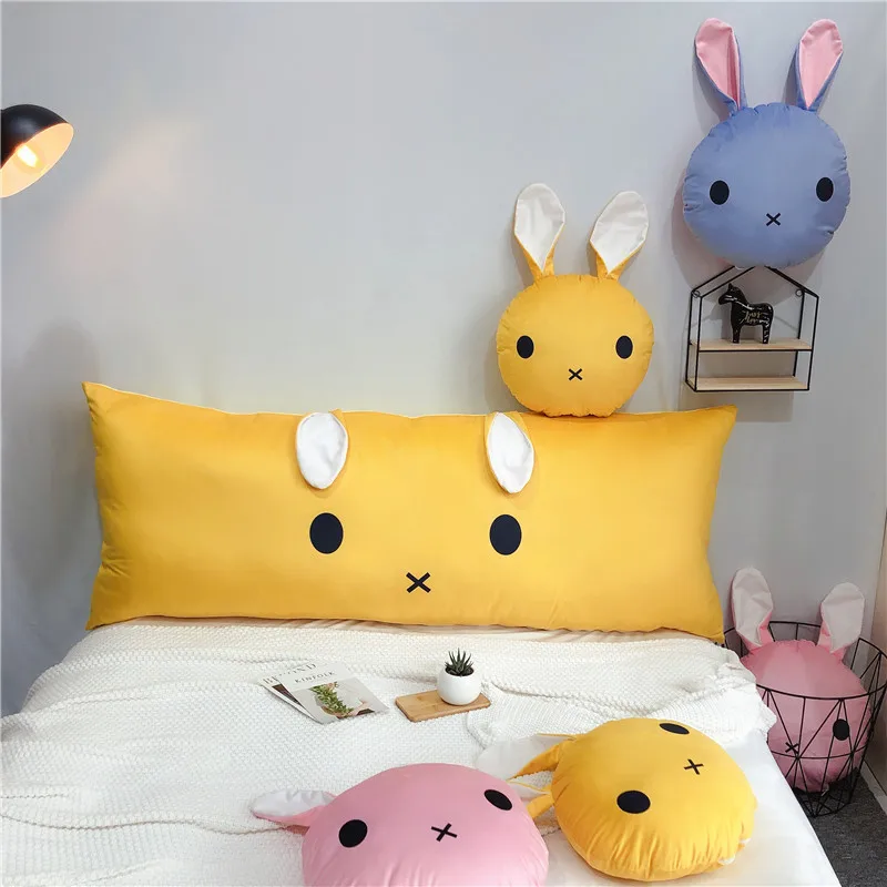 Rectangle Yellow Большая подушка для кровати, длинная подушка с кроличьими ушками, круглая Прямоугольная форма, подушка с внутренней подкладкой, домашний текстиль, постельные принадлежности, подушки - Цвет: Rectangle Yellow