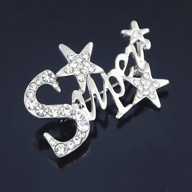 Gold Tone Cubic Zirconia Crystals Super Stars Women Brooch Wedding Bridal Bouquet Pins Amazing Star Jewelry Corsage for Lady |