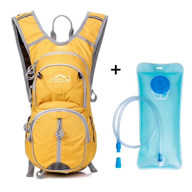 Yellow and Water bag LOCAL LION сверхлегкий водонепроницаемый велосипедный рюкзак спортивная велосипедная сумка для отдыха на открытом воздухе Кемпинг Туризм альпинистская гидратация с 2L сумка для воды - Цвет: Yellow and Water bag