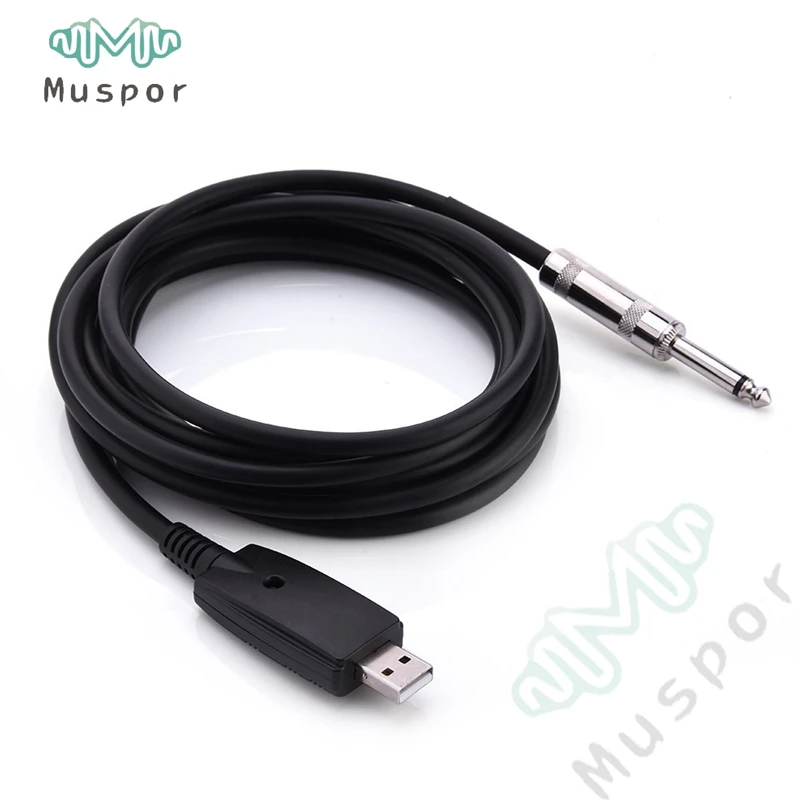 Кабель-адаптер для подключения гитары 1/4 дюйма 6 35 мм к USB | Спорт и развлечения
