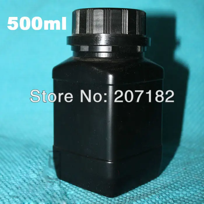 (50 шт./лот) 500 мл/500 г Черная цветная квадратная HDPE бутылка банка твердая
