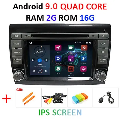 Android 9,0 DSP 64G 2 DIN автомобильный DVD для Fiat Bravo 2007 2008 2009 2010 2011 2012 gps радио мультимедиа ips Экран навигации стерео - Цвет: 9.0 2G 16G IPS