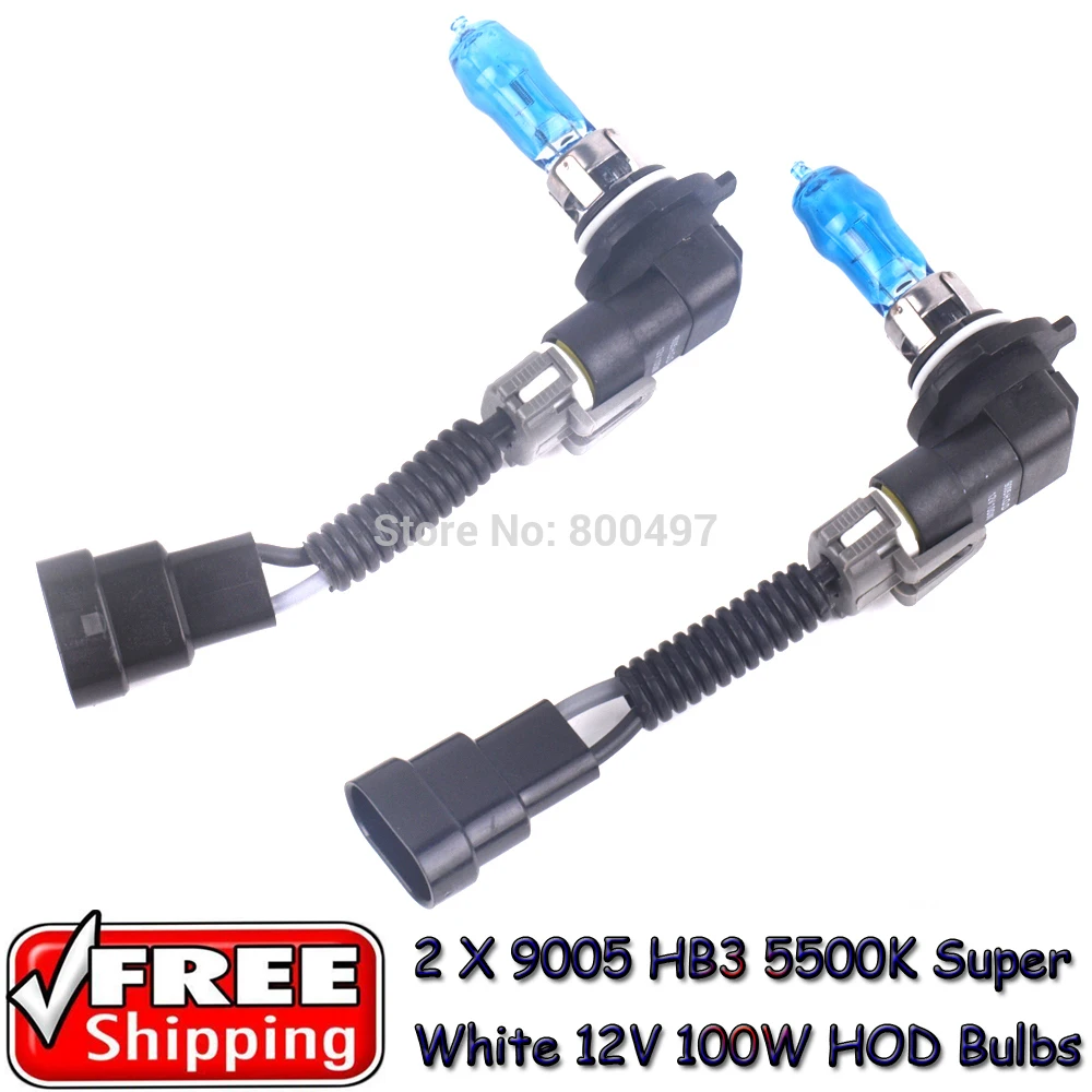 2x9005 HB3 12 в 5500K 100 Вт Супер Белые автомобильные галогенные лампы HOD|super white|9005 hb3auto car |