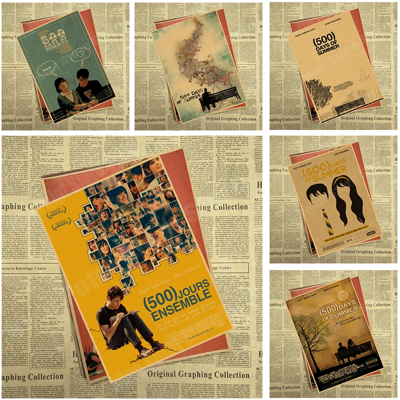 

500 Days of Summer Classic Movie Kraft Paper Poster Bar Cafe Living Room Dining room Wall Decorative