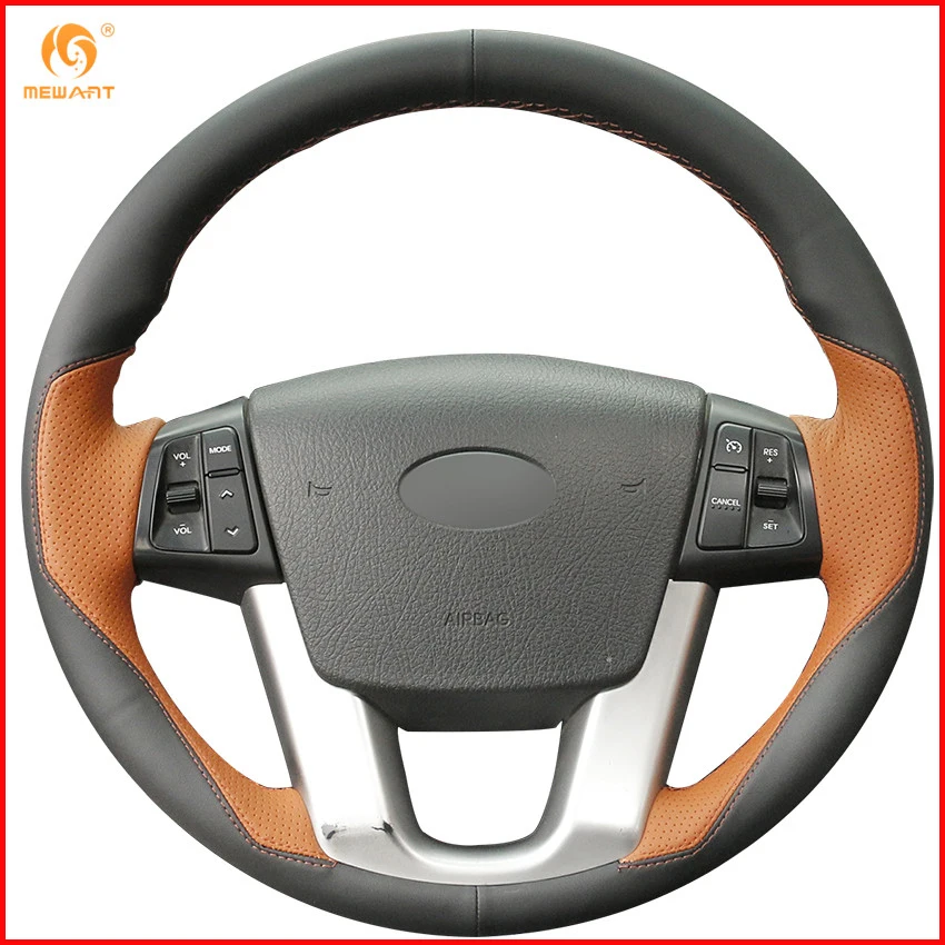 Чехол на руль автомобиля MEWANT из черной и оранжевой кожи для Kia Sorento 2009 2014 Cadenza K7 2011