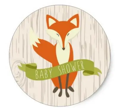 

1.5inch Woodland Fox Baby Shower Stickers