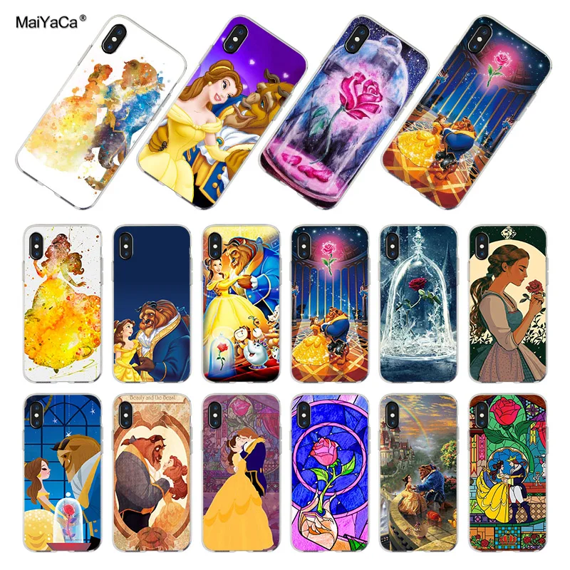 MaiYaCa для iphone 7 6 X XR XS MAX чехол beauty Beast Rose Princess Art CoquePhone чехол для iphone 8 6S Plus 5s SE