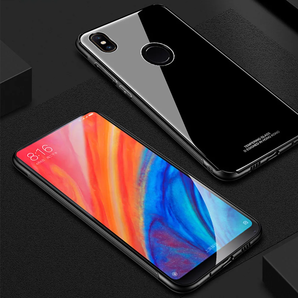 TIPFLY закаленное Стекло чехол для телефона Xiaomi Mix 2 S Чехол роскошные рамы