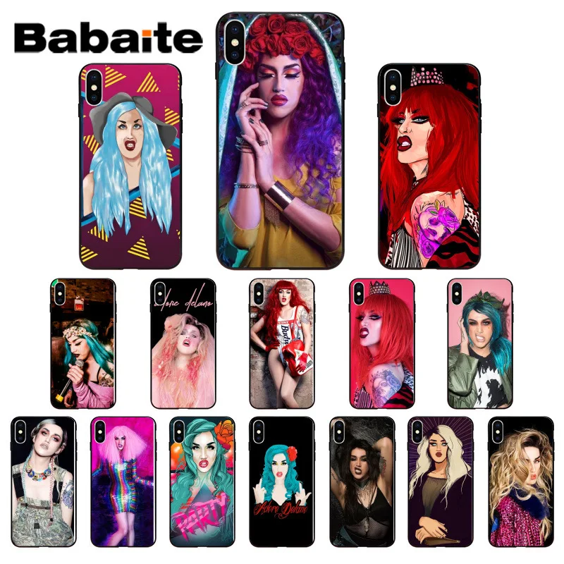 Черный мягкий ТПУ чехол Babaite с принтом в виде сердца Delano для Apple iPhone 7 8 6 6S Plus X XS MAX 5 5S