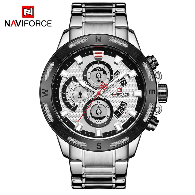 SW NAVIFORCE модные мужские часы, роскошный бренд, военные мужские часы, аналоговые кварцевые часы, мужские спортивные часы с хронографом, Relogio Masculino - Цвет: SW