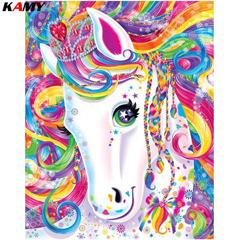 

Diamond Painting Embroidery Horse Wall Art Full Square Resin Diamond Painting Cross Stitch Cartoon Home Decor Handmade XY1