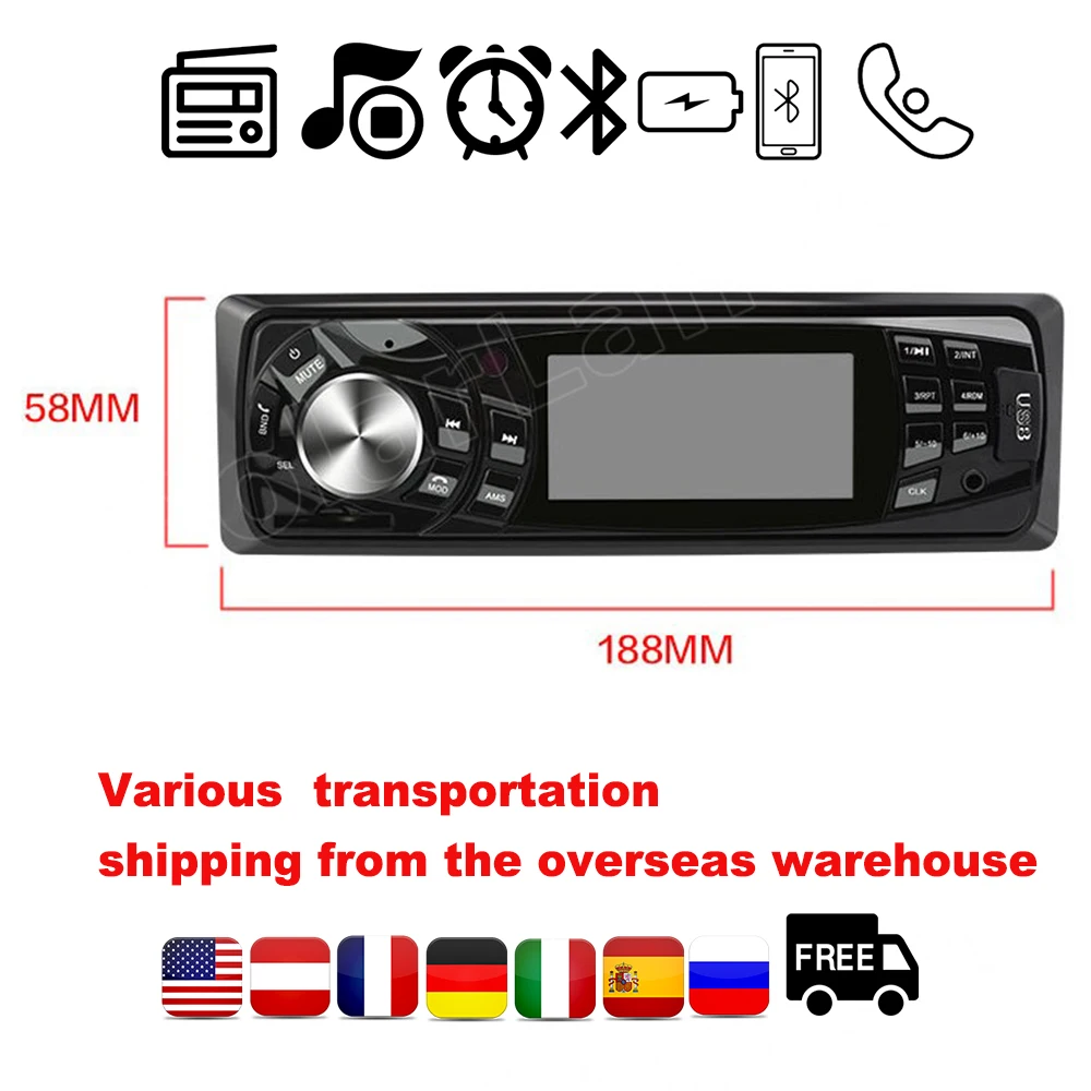 Высокое качество 1 Din 12V SD USB MP3 плеер Bluetooth FM Aux вход приемник Электроника авто радио