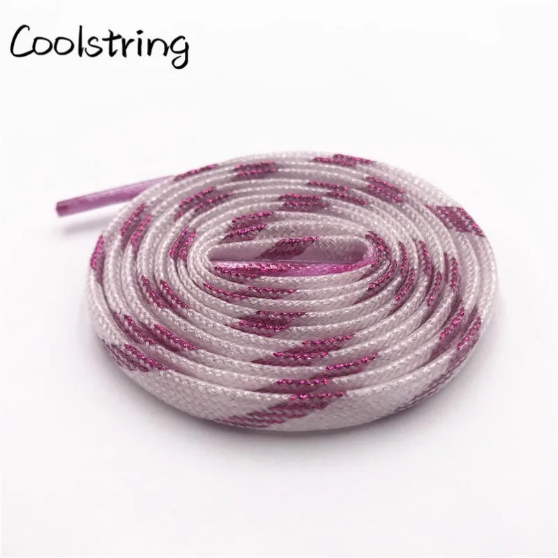 Coolstring 7 мм двухслойные блестящие цветные блестящие шнурки, длинные шнурки для обуви, белые, черные, красные, золотые, серебряные шнурки 60-180 см
