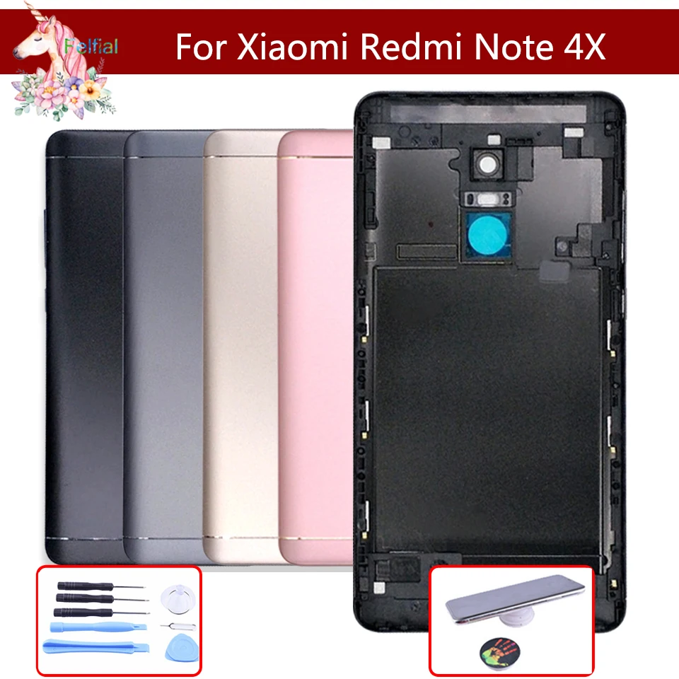 10pcs/lot Original For Xiaomi Redmi Note 4X Note4X Battery Back Cover Rear Door Housing Side Key Replacement Repair Spare Parts