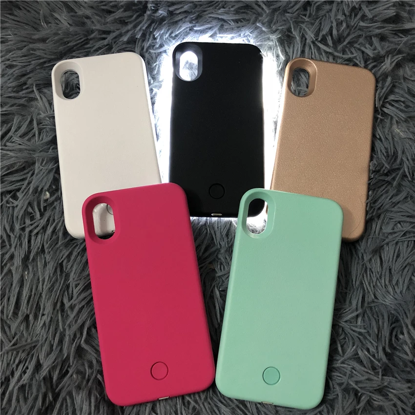 Роскошный светящийся чехол для телефона для iPhone 6, 6s, 7, 8 Plus, X, идеальный селфи светильник, светящийся чехол для samsung S8, S9 plus, чехол