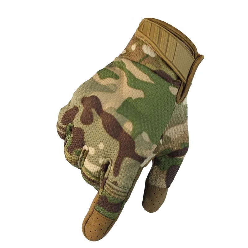 Camo 1 Мужские дышащие перчатки на полный палец, тактические перчатки с сенсорным экраном, перчатки для спорта на открытом воздухе, велоспорта, альпинизма, противоскользящие перчатки - Цвет: Camo 1
