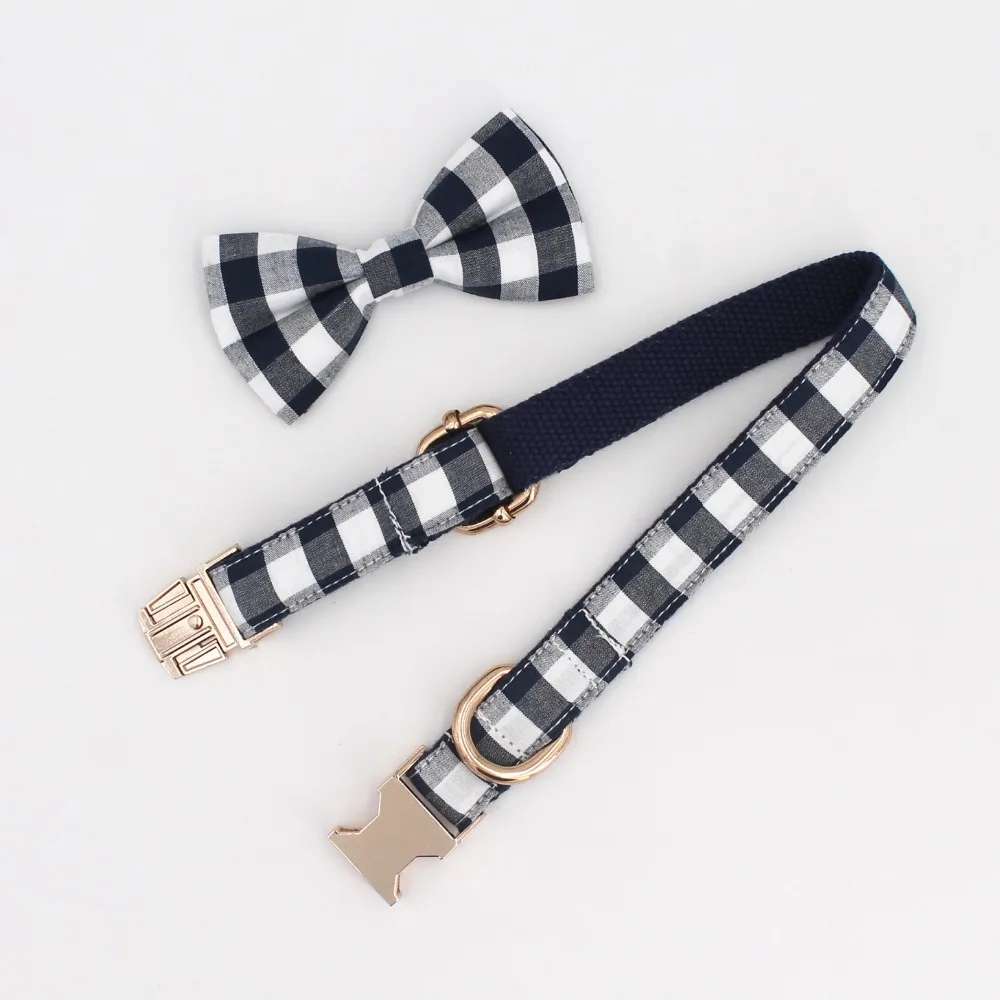 Ошейник для собак и кошек с галстуком бабочкой|plaid dog collar|dog collardog collar with bow |