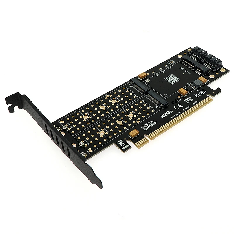 Адаптер M.2 NVMe SSD NGFF на PCIE X16 ключ M B mSATA PCI Express 3 0 в 1 конвертер NVME M2 m.2 AHCI SATA mSATA|Платы
