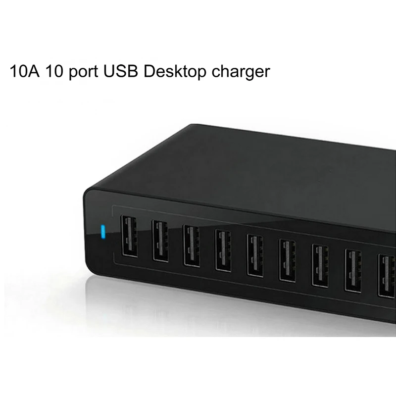 Универсальное зарядное устройство с 10 USB портами А 50 Вт 100 240 В переменного