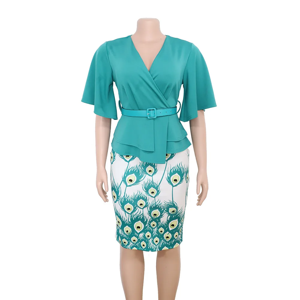 Женское платье в африканском стиле с принтом большие размеры L-3XL 2019 |