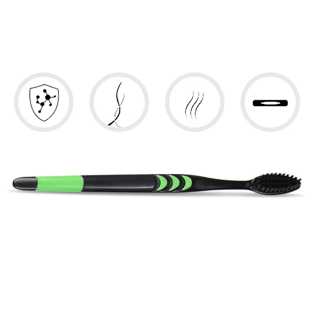 Портативная Ультрамягкая нано зубная щетка из бамбукового угля 10 шт. черная уход