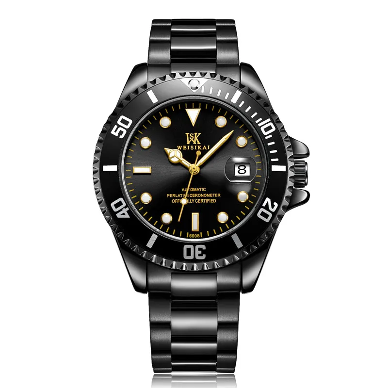 4 Montre homme роскошные часы из нержавеющей стали мужские Золотые спортивные автоматические механические наручные часы 200 м водонепроницаемые для плавания - Цвет: 4