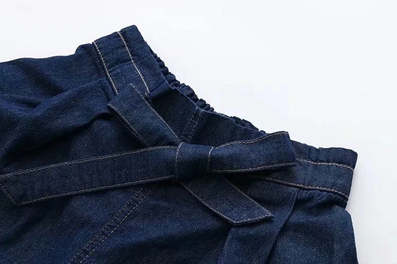 VOGUEIN новые женские лето галстук бабочку упругие талии джинсы Короткие штаны