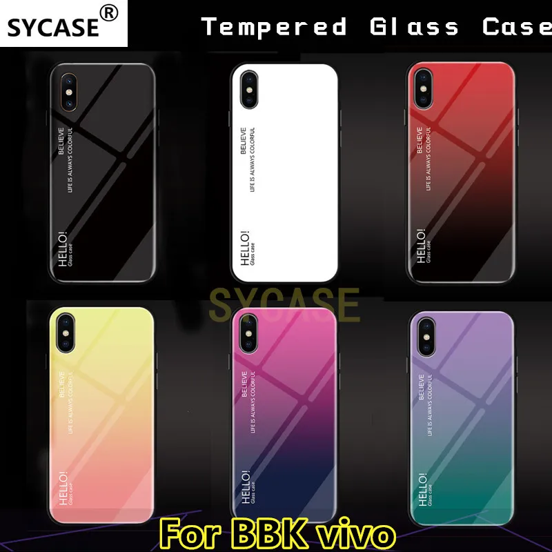 Sycase градиент закаленное Стекло телефон крышка для Vivo X23 V11 V11Pro V11i Z3i Y75 Y79 Y85 Y97 Чехол