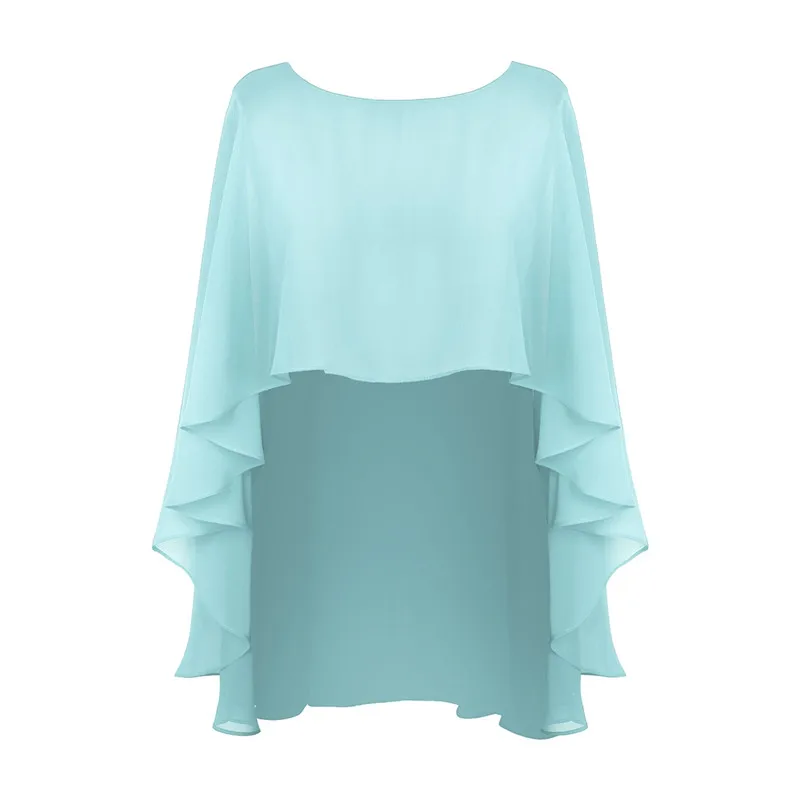 Mint Green Женская, женская, мягкая, легкая, шифоновая, высокая, низкая, шаль, Свадебные накидки, болеро, свадебная, длинная шаль и накидки, официальное платье, накидка - Цвет: Mint Green